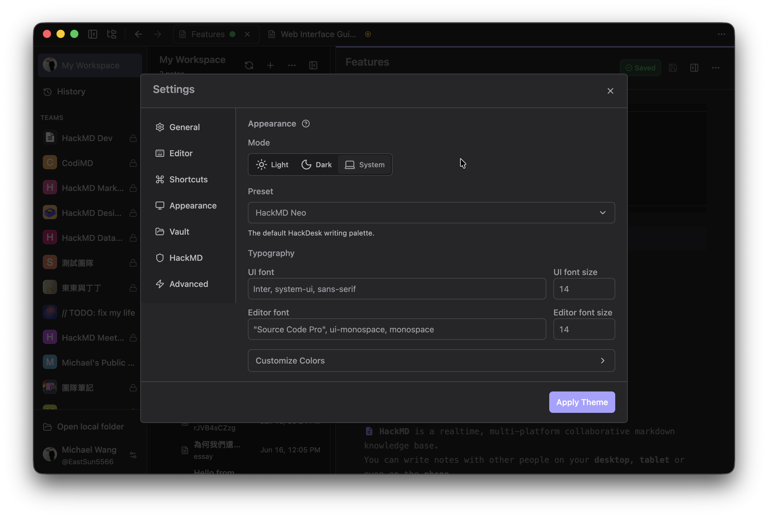 Custom Settings